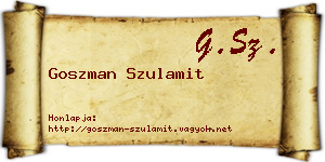Goszman Szulamit névjegykártya